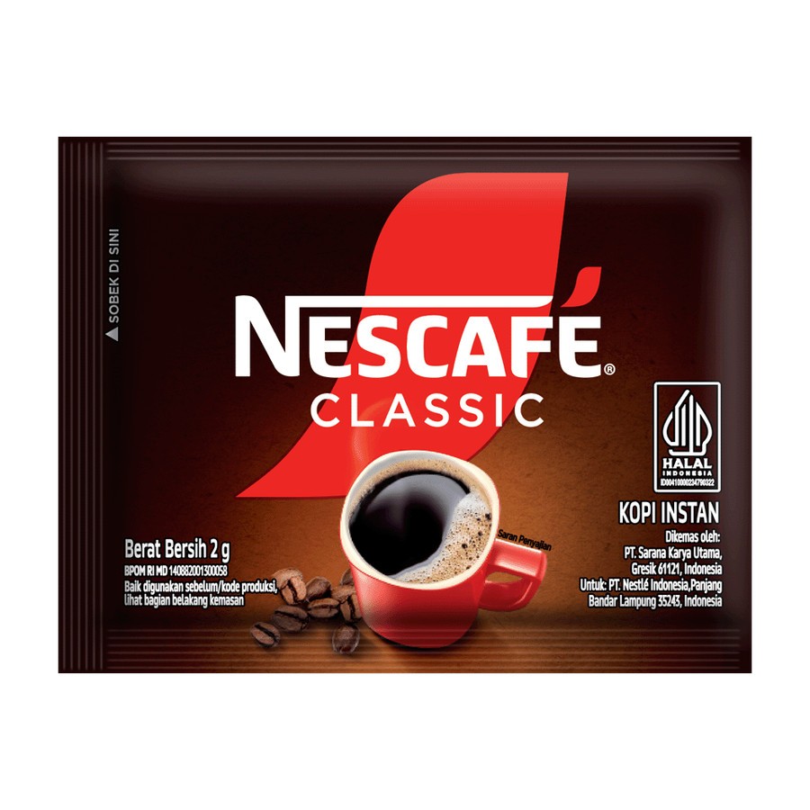 

Nescafe Classic Kopi Instan Dalgona Instant Coffee 2 gram 60 sachet