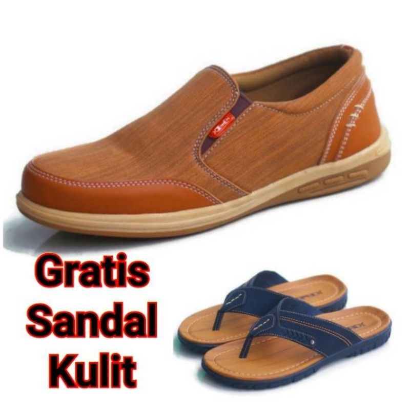 Joemen Sepatu Pria Kulit J21 Free Sandal 01 Anti Slip Termurah