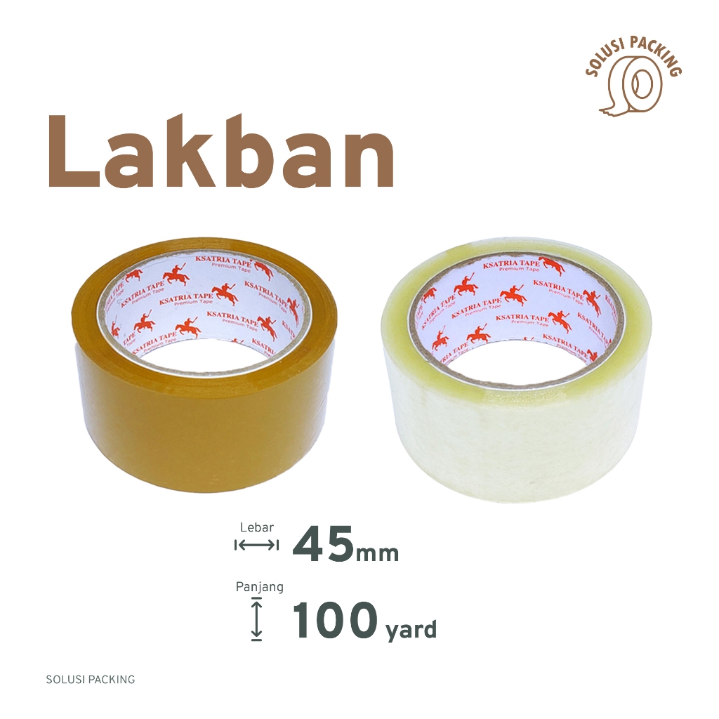

Lakban OPP Bening Coklat Ksatria 45mm x 100 Yard SLOP / SATUAN Premium Kualitas Terbaik | SOLUSI PACKING