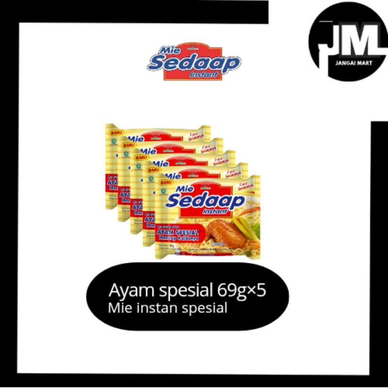 

Sedaap Mie Instan Kuah Ayam Spesial bag 69 gr x5 pcs