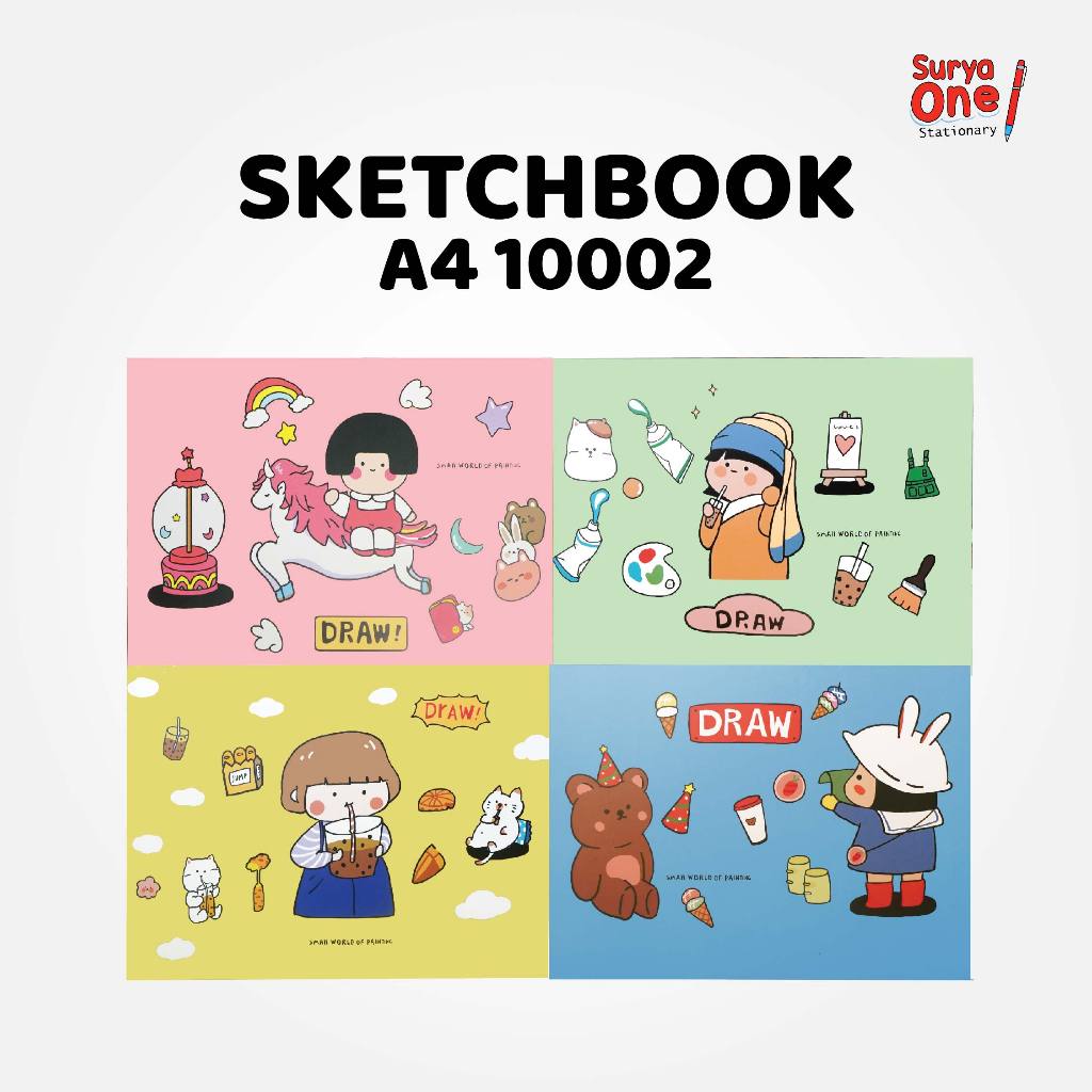Sketchbook Lucu Greebel A4 10002 30 Lembar / Buku Gambar A4 / Sketch Book / Buku Sketsa / Buku Mengg