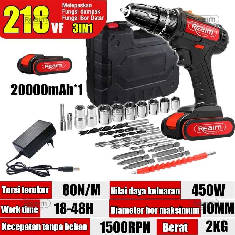 Mesin bor bisa di cas ulang bor rechargeable Bor listrik cas impact drill cordless electric drill bo