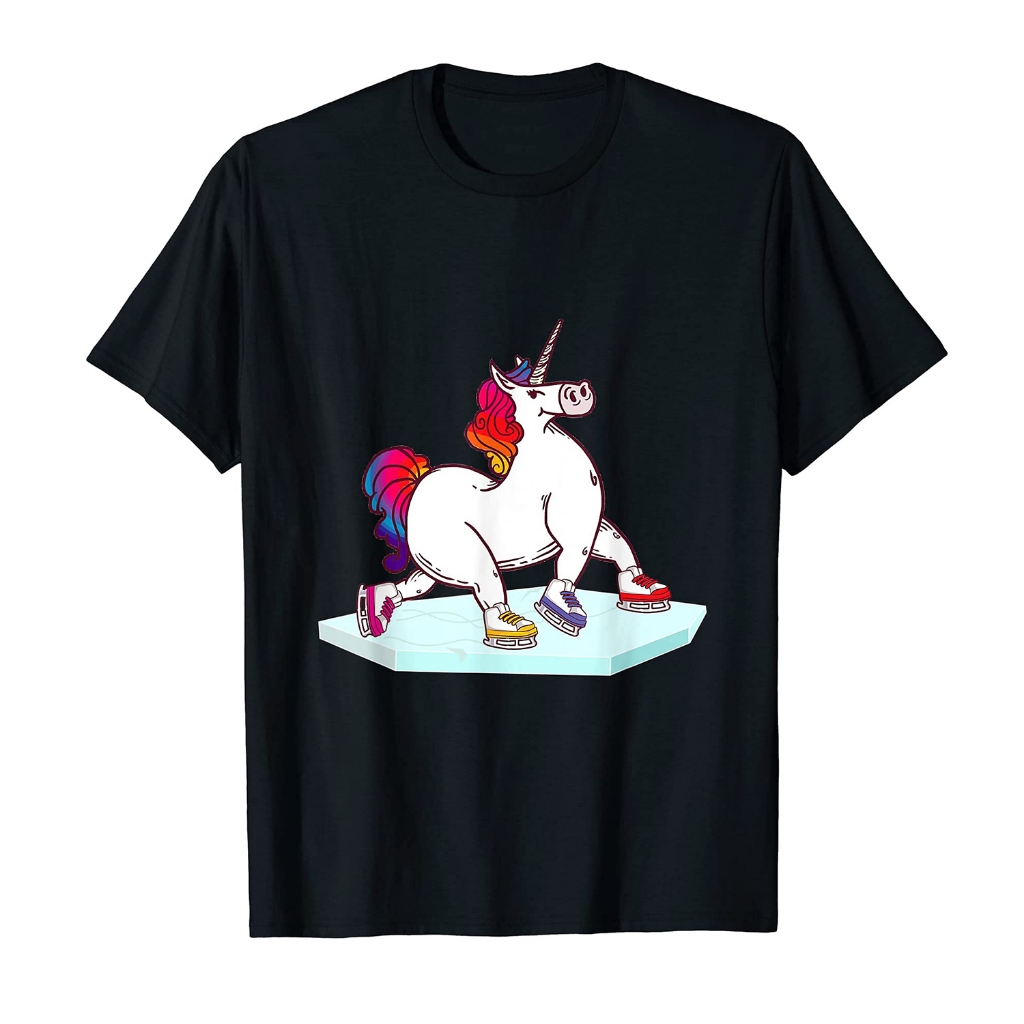 Kaos Sepatu Ice Skating Unicorn Lucu Figure Skating