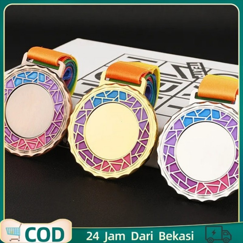 Medali Juara Medali 1 Set Medali Emas Asli Medali Emas Logam