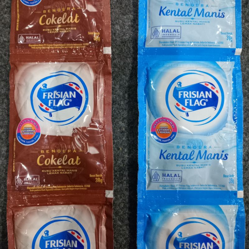 

[per pack] Frisian Flag Susu Kental Manis Bendera Krimer Creamer 38 Gram Coklat Putih