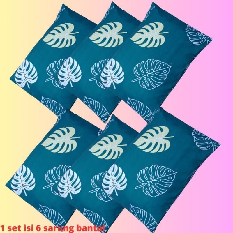 paket isi 6 sarung bantal resleting / sarung bantal murah /sarung bantal tidur/ sarung bantal reslet