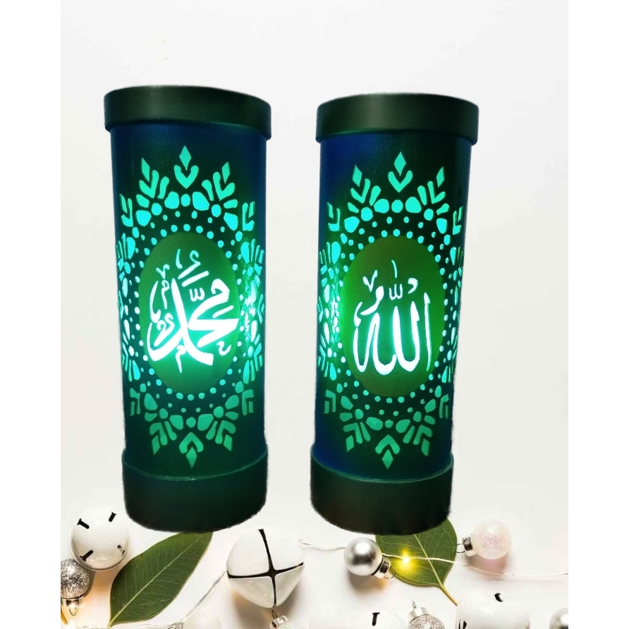 Lampu hias dinding motif kaligrafi bahan paralon PVC lampu LED