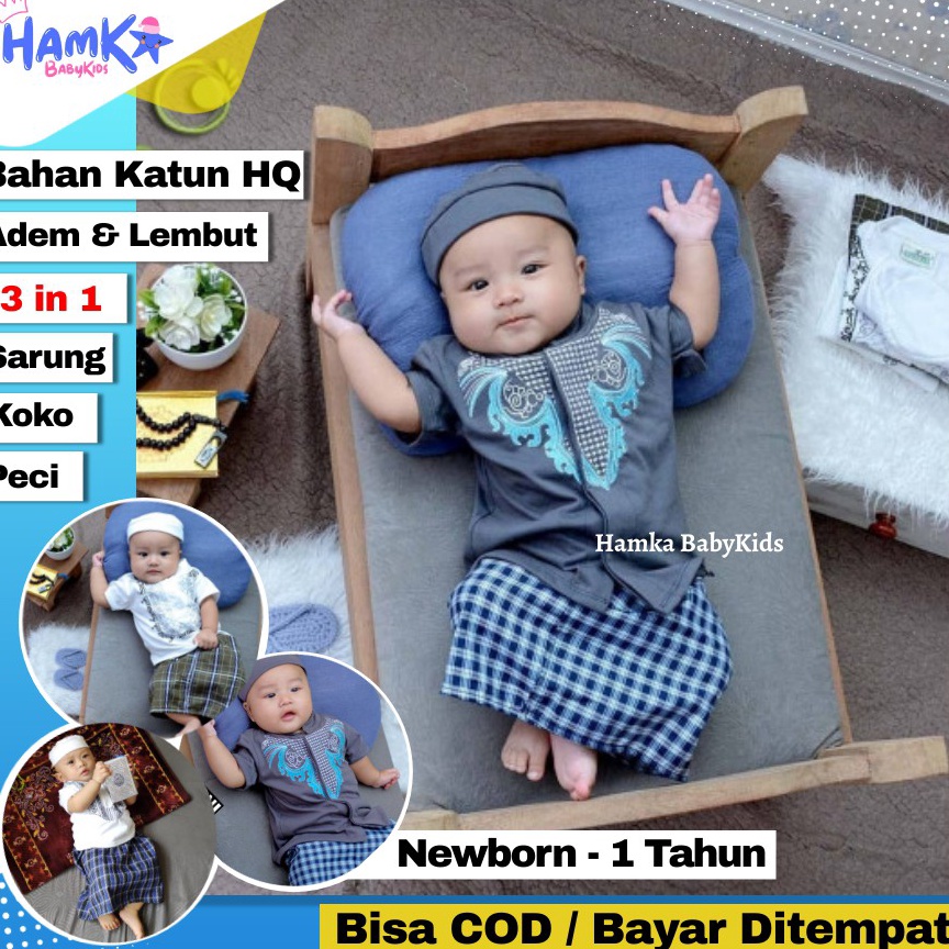 Telah Hadir baju koko bayi  6 bulan new born laki laki 6 12 bulan ozuka setelan koko sarkoci bayi