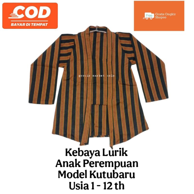 Kebaya Lurik Anak | Baju Surjan Anak Perempuan | Kebaya Anak | Kebaya Lurik Anak Perempuan