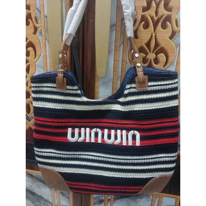 Tas Tote Bag Rajut Royal Cuir