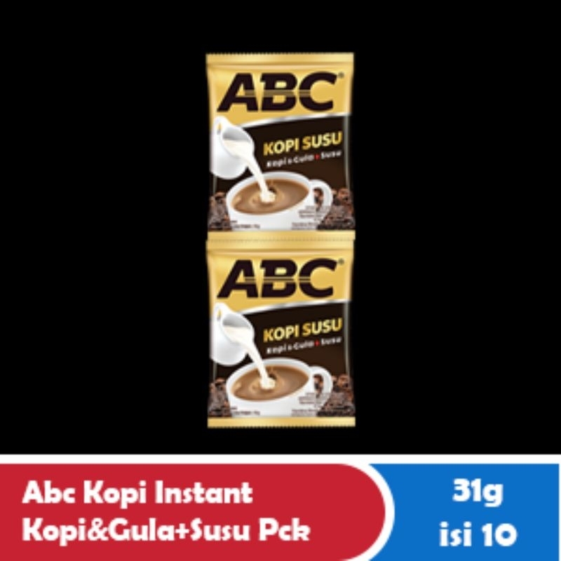 

ABC KOPI INSTANT KOPI&GULA+SUSU renceng isi 10x31g