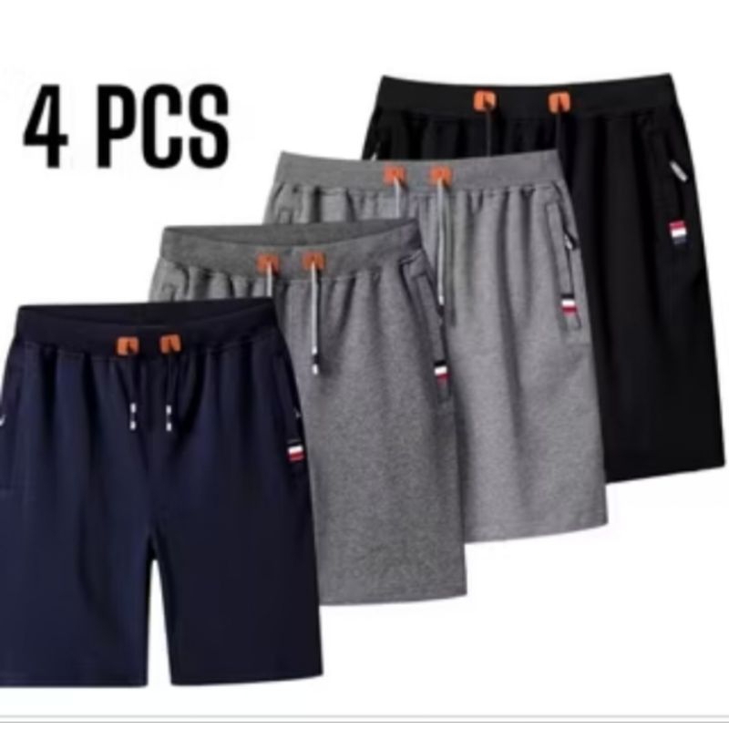 promo 4 pcs celana pendek pria santai baby terry saku resleting