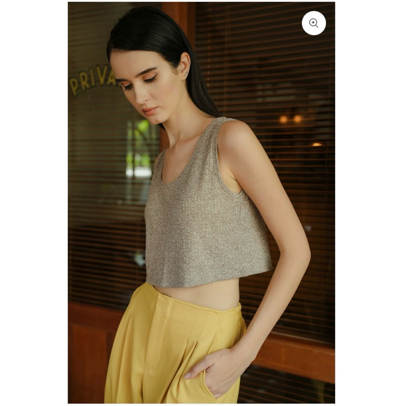 Maven - Bigail Crop Sleeveless in Biscotti