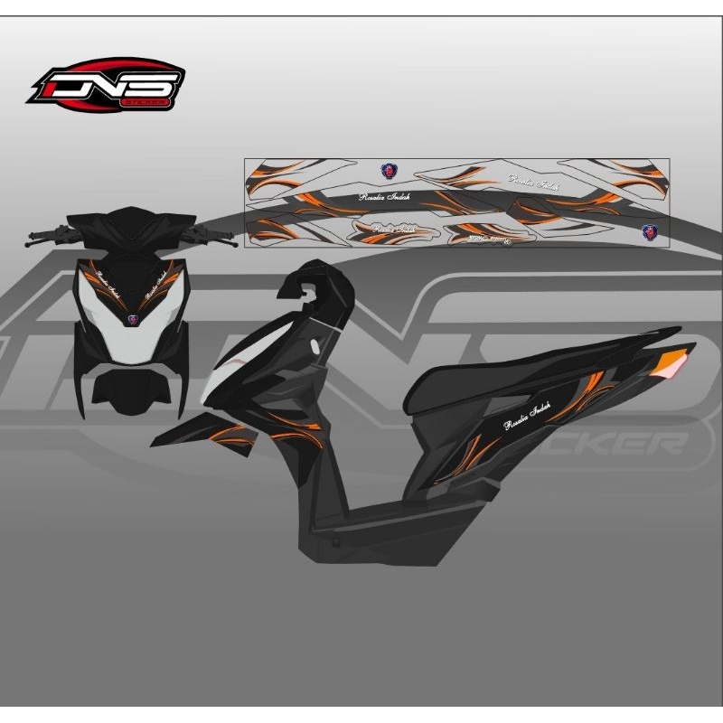 STRIPING STICKER TRANSPARAN BEAT NEW ESP LIVERY BUS ROSALIA INDAH