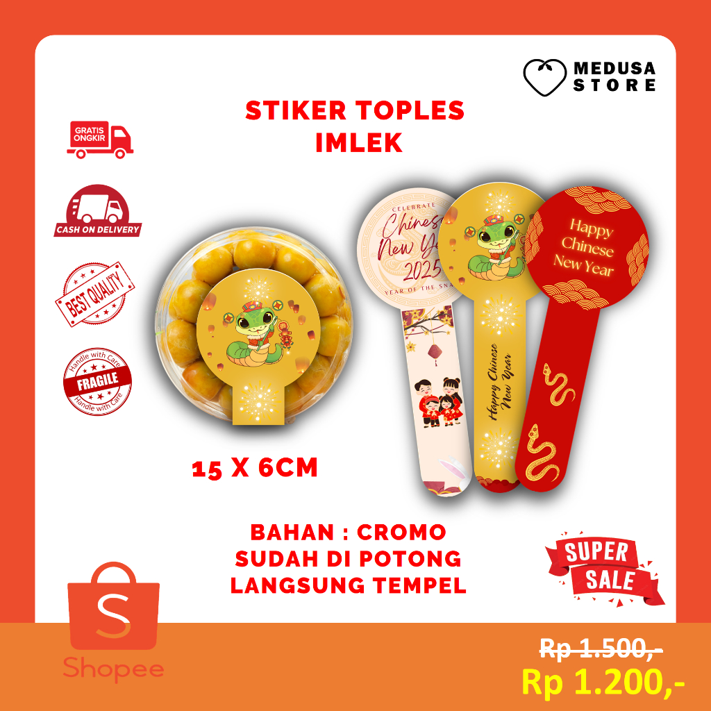 

Stiker Segel Toples Kue Imlek/ Stiker Toples Tahun Baru Cina