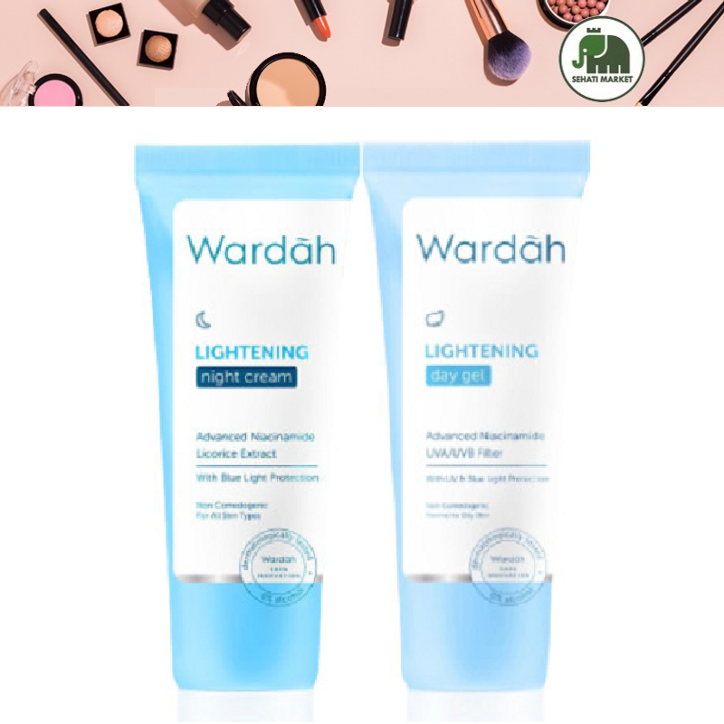 Wardah Lightening Day Cream | Night Cream Niacinamide - Pelembab Pagi dan Malam 20ml