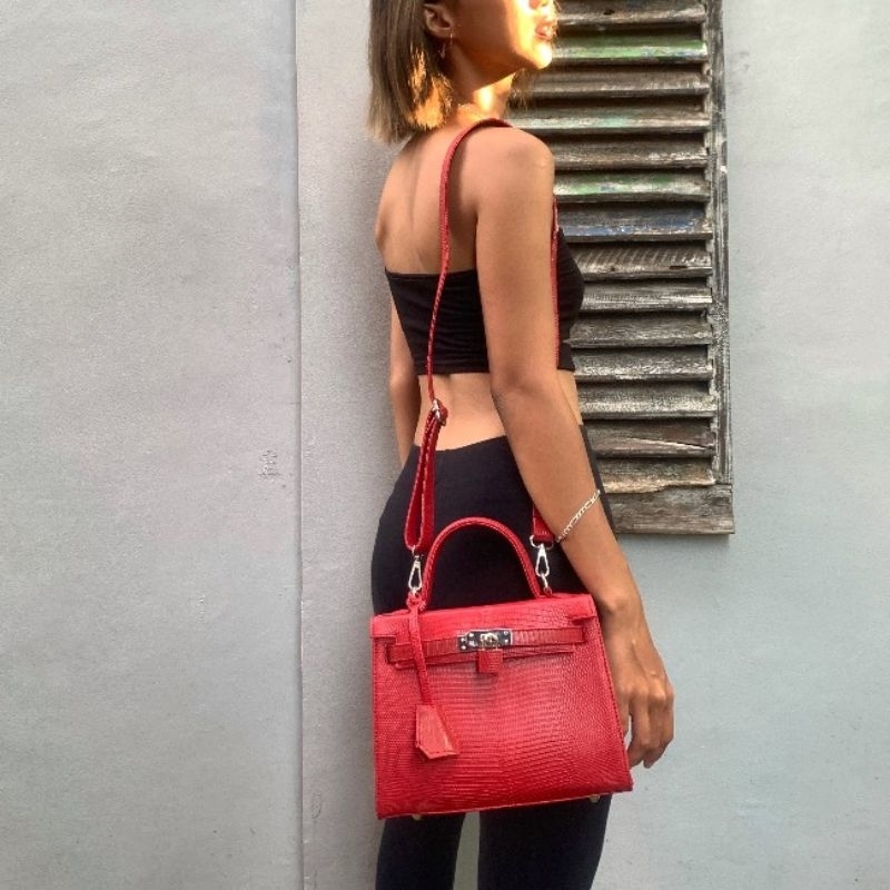 KYLIE BAG IN RED EXOTIC SKIN