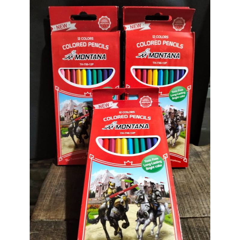 

Clear Kayu Pensil warna 12 Warna Panjang Montana