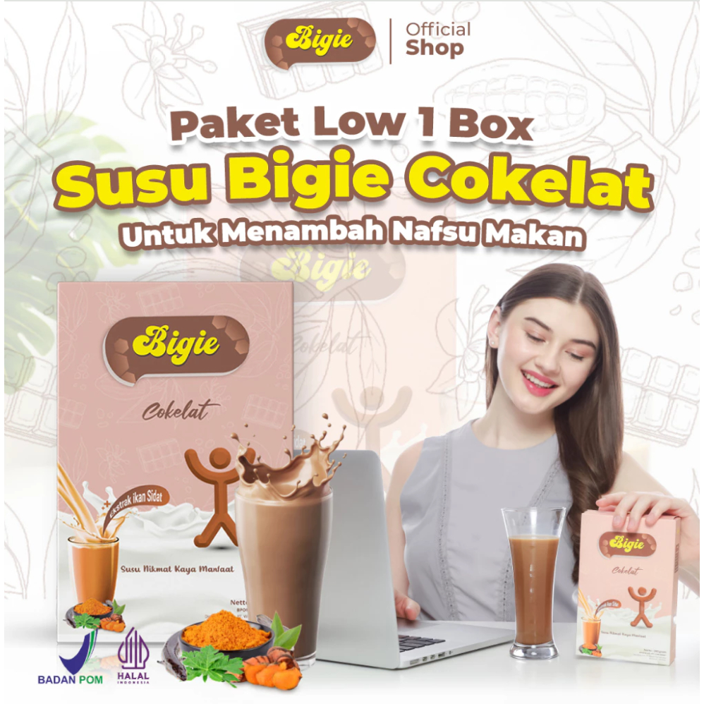 

BIGIE Susu Penggemuk Badan Penambah Berat Badan Penambah Nafsu Makan BPOM Coklat