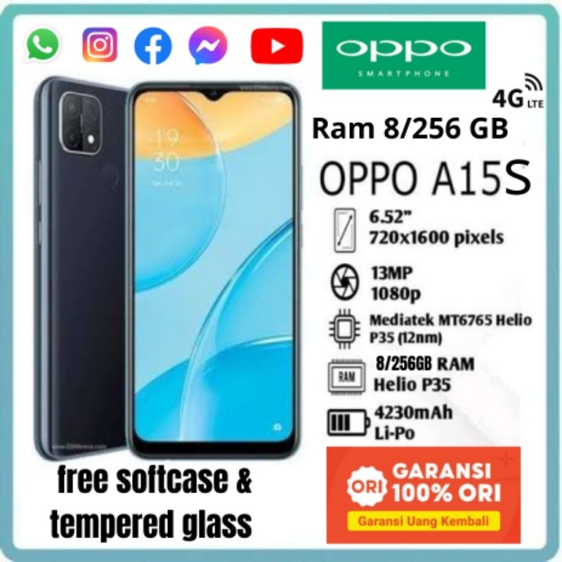 oppo a15s ram 8/256 GB 4G LTE Garansi 1 Tahun