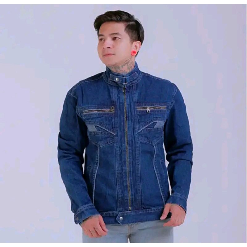JAKET JEANS ZIPPER - JAKET JEANS RESLETING - JAKET DENIM PRIA - JAKET JEANS PRIA - JAKET MURAH