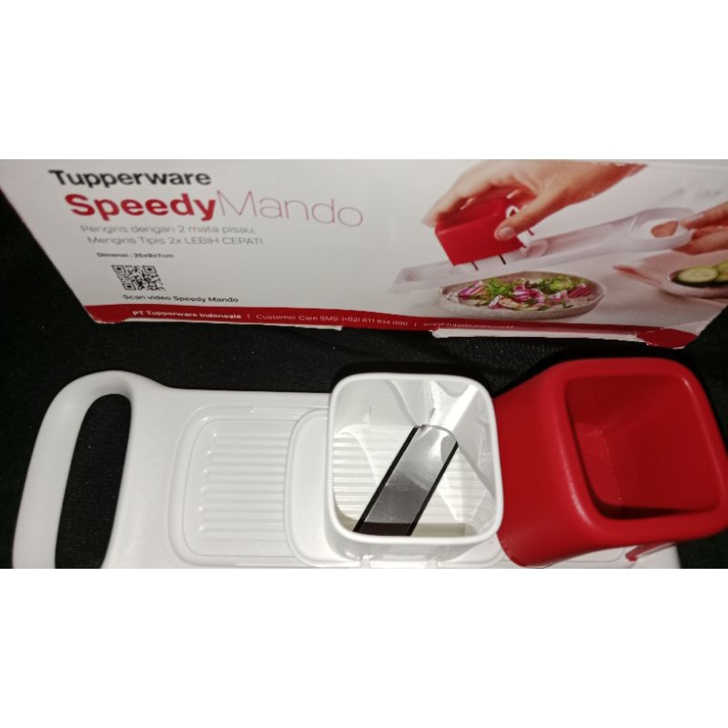 Tupperware Speedy Mando Pengiris tipis Parut bawang alat rumah bawang merah/putih