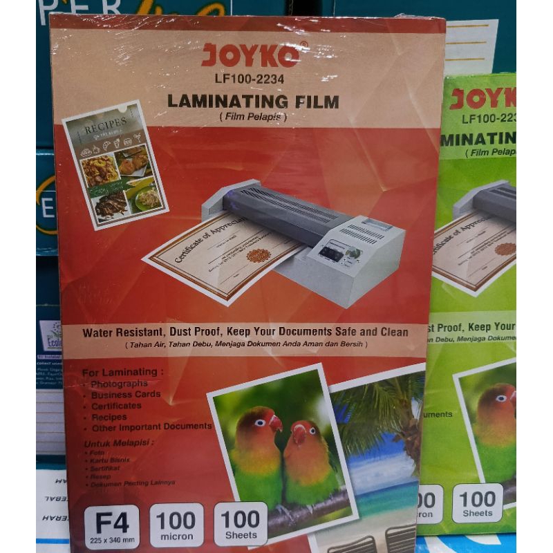 

Joyko Laminating Film / Joyko Plastik Pres Document / Ukuran F4/A4