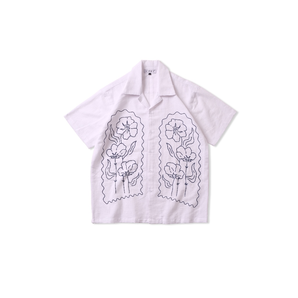 Graphic Linen Shirt -  Kemeja Graphic Linen Sablon Viory - KMPE0132