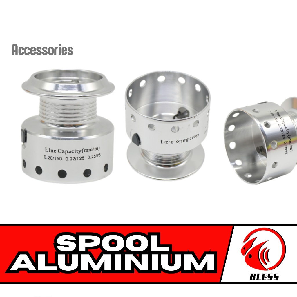 BLESS Aluminium Spool Reel Pancing | Ganti Spool Ukuran 1000-6000