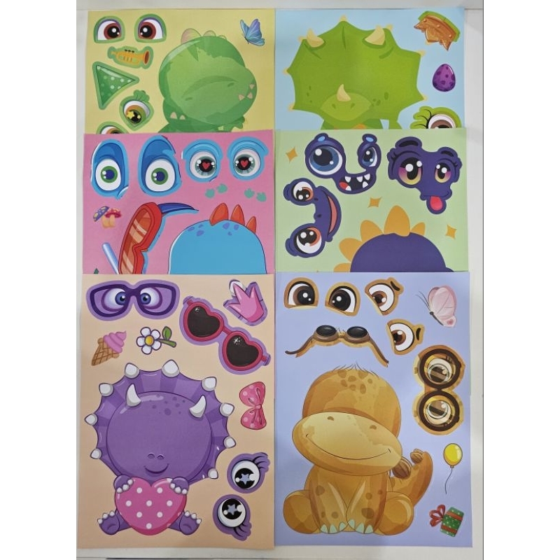 

Stiker Dinosaurus | Changing Face Sticker | Stiker Ganti Muka | Stiker Anak | Kids Activity Idea