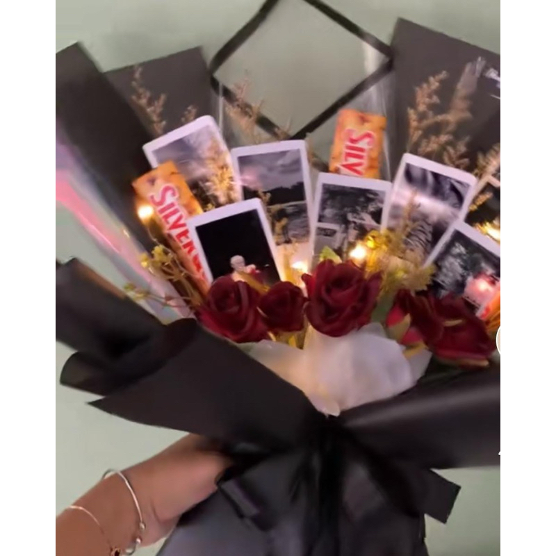 

buket foto polaroid + coklat