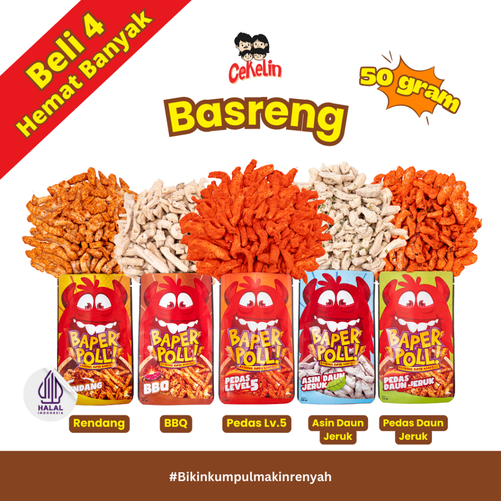 

CEKELIN Cemilan Basreng - Isi 50gr Beli 4 Hemat Banyak