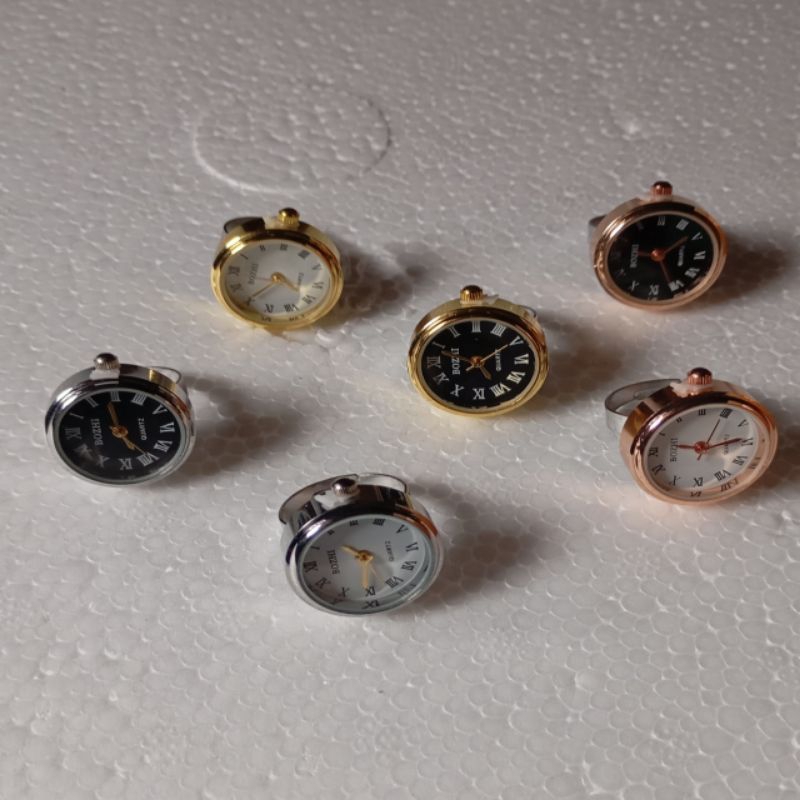 Jam Cincin mini Pria wanita jam cincin jari Tahan Air