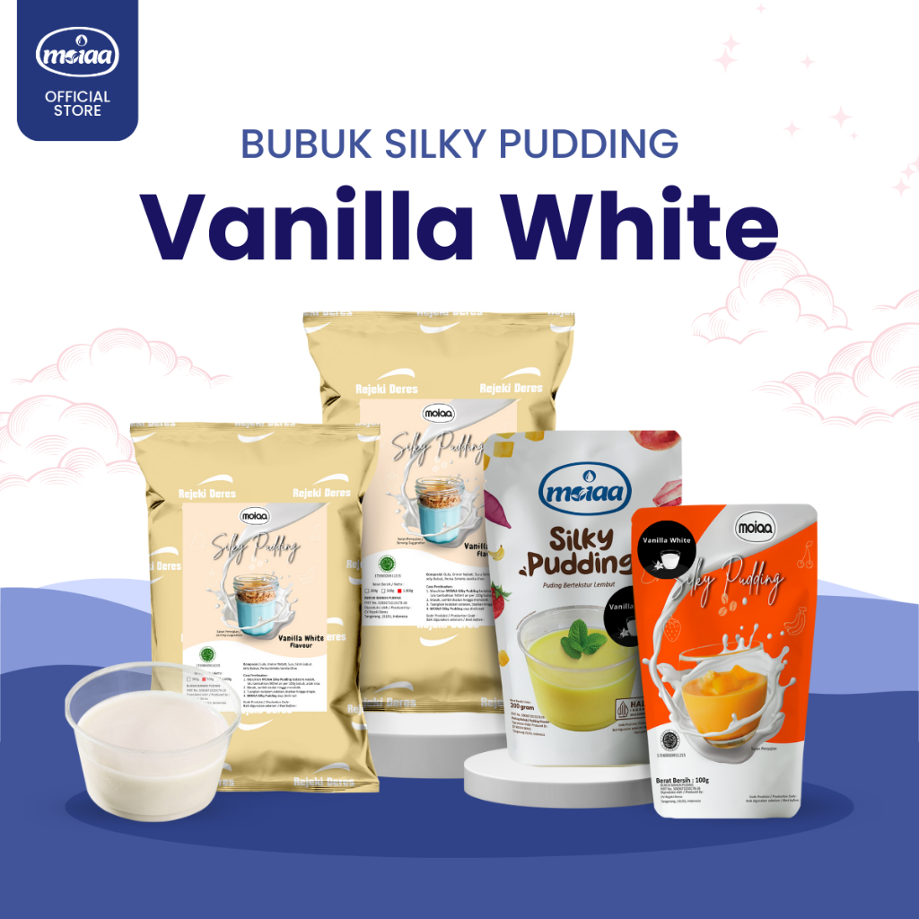 

MOIAA - Silki Pudding MOIAA Vanilla White 200g - Powder Vanilla 200g / Bubuk Puding / Bubuk Instant