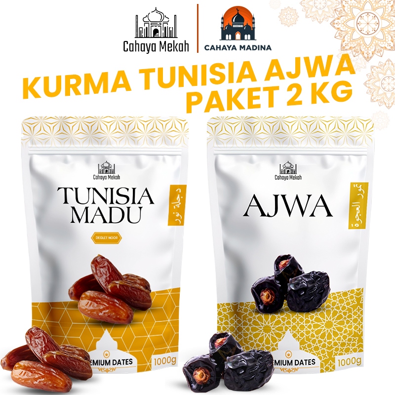 

Paket Kurma Ajwa Dan Tunisia Madu 2 In 1 Kurma Premium 2 Kg Pouch Kurma Nabi High Quality Praktis