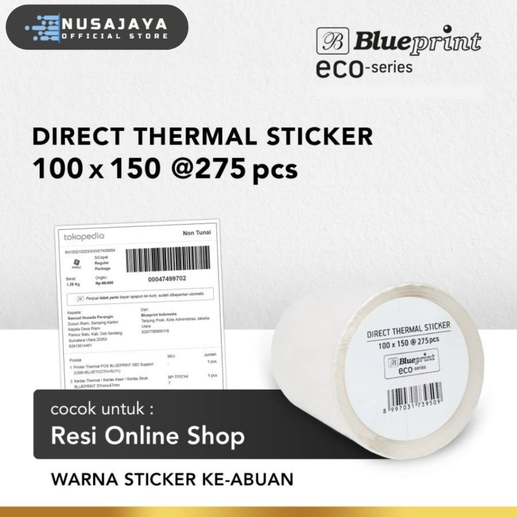 

Blueprint Direct Thermal Sticker ECO 100x150 @275
