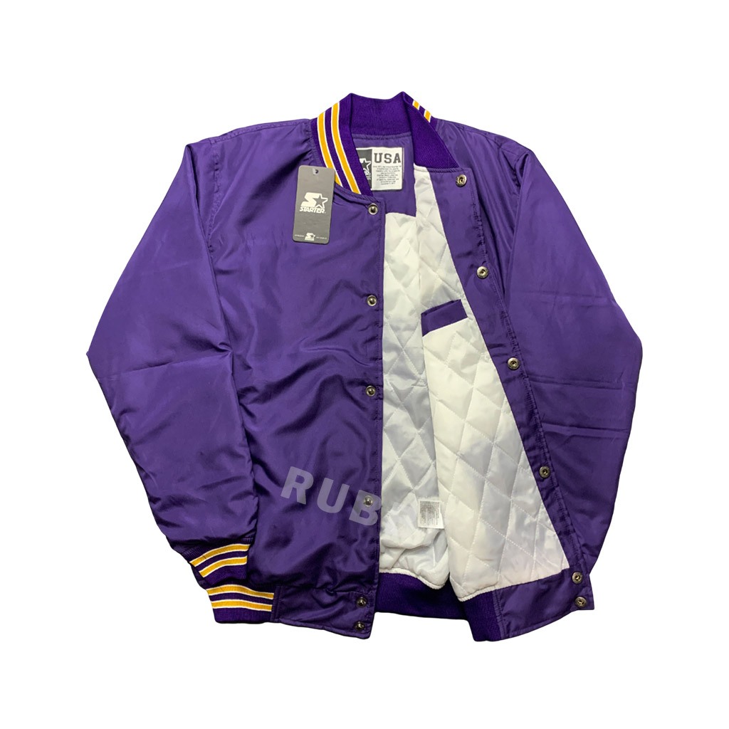DISKON RUBBY JACKET BOMBER VARSITY BASEBALL BORDIR CASUAL VINTAGE LAKER'S SERIES ORIGINAL PREMIUM