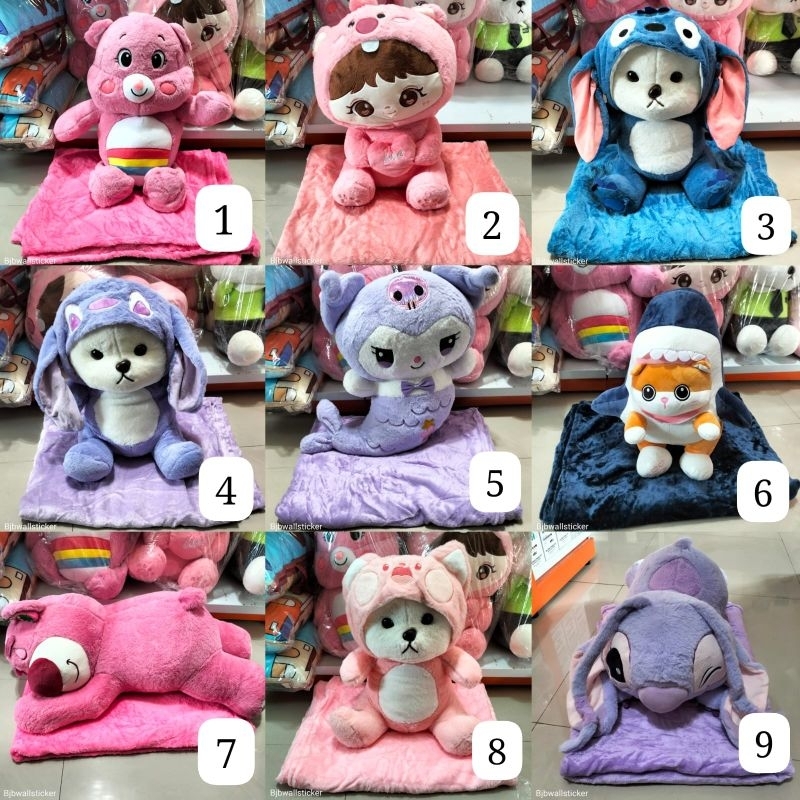 boneka bantal selimut karakter