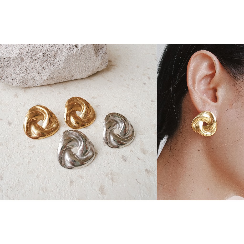 (ANTI KARAT) TANIA STATEMENT EARRINGS - STAINLESS STEEL WITH GOLD PLATED