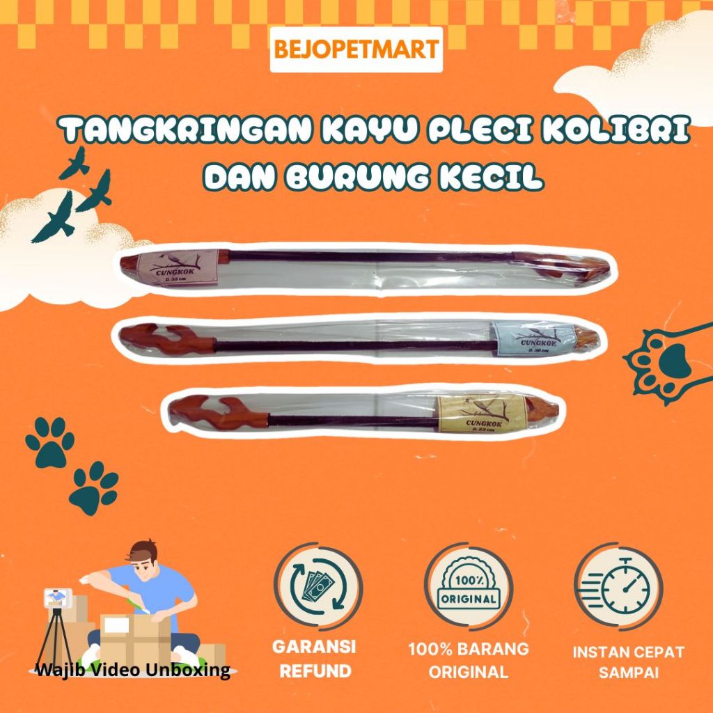 Aksesoris Burung Tangkringan Kayu dan Pion Sangkar Pleci Kolibri Lovebird Burung Kecil
