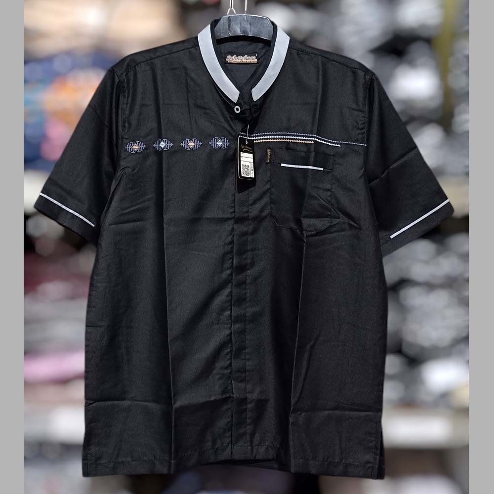Baju Muslim Koko Pria Lengan Pendek Syfa Rahman Size M, L
