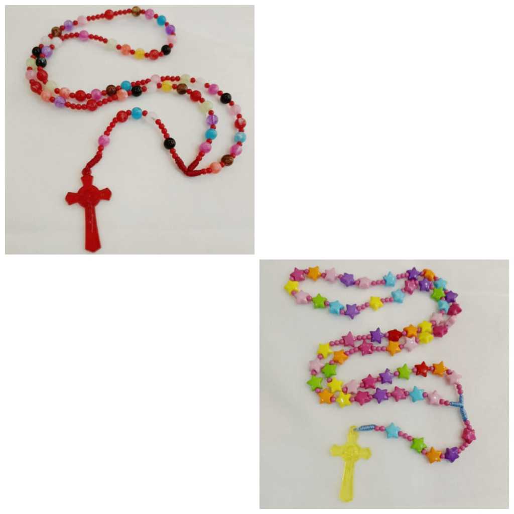 Rosario Bintang Warna Warni Rosario Bulat Warna Warni kalung doa rosario putih rosario mote mawar ro