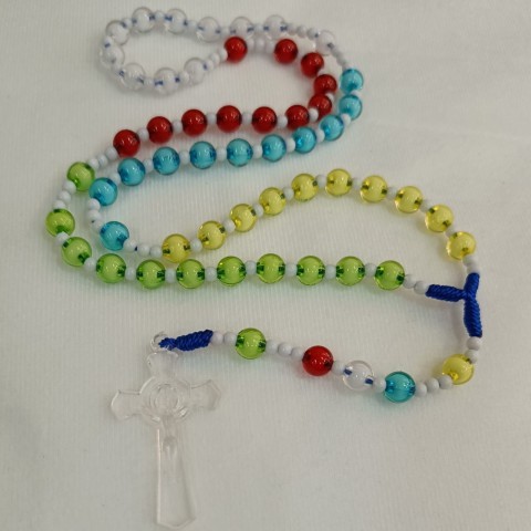 Rosario Tali Misioner Acrylic 8 mm rosario misioner kalung doa rosario putih rosario mote salib rosa