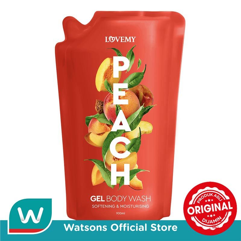 Lovemy Peach Gel Body Wash Refill 900ml
