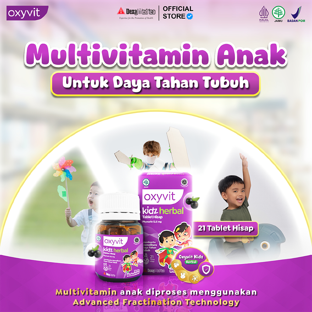 

1 Box Oxyvit Kidz Herbal Hisap - Bantu Menjaga Daya Tahan Tubuh Anak - Rasa Blackcurrant
