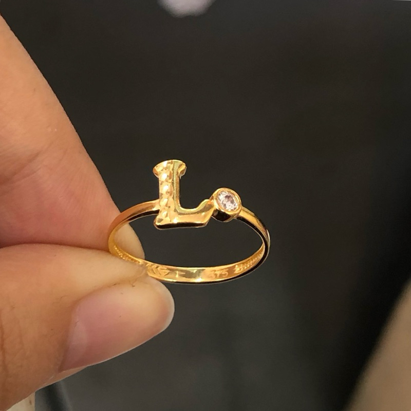 A13.1- CINCIN HURUF L 1.25GR KADAR 375 UKURAN 13