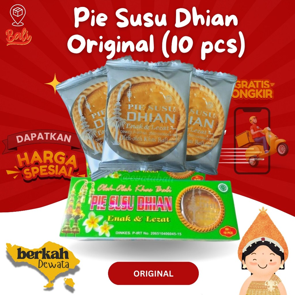 

Pie Susu Dhian Oleh Oleh Khas Bali - Rasa Original (isi 10 pcs)