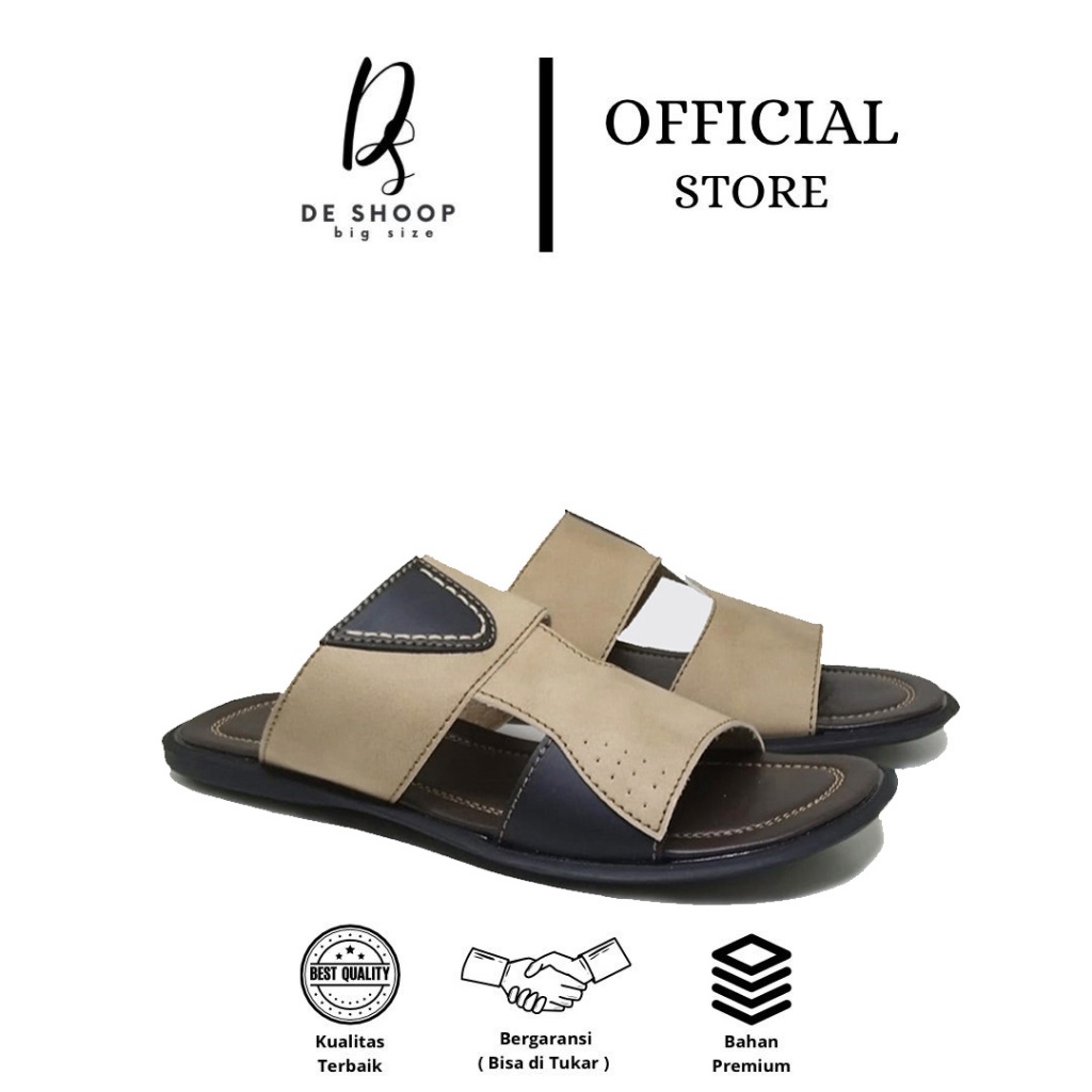 Wallace Edition - SANDAL Pria Kulit Sapi Asli Ukuran Big Size | No 44 45 46 47 48 | Rekomendasi Sand