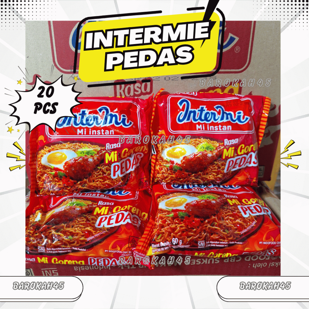 

PAKET 20PCS INTERMIE PEDAS GORENG MIE INSTAN HARGA GROSIR