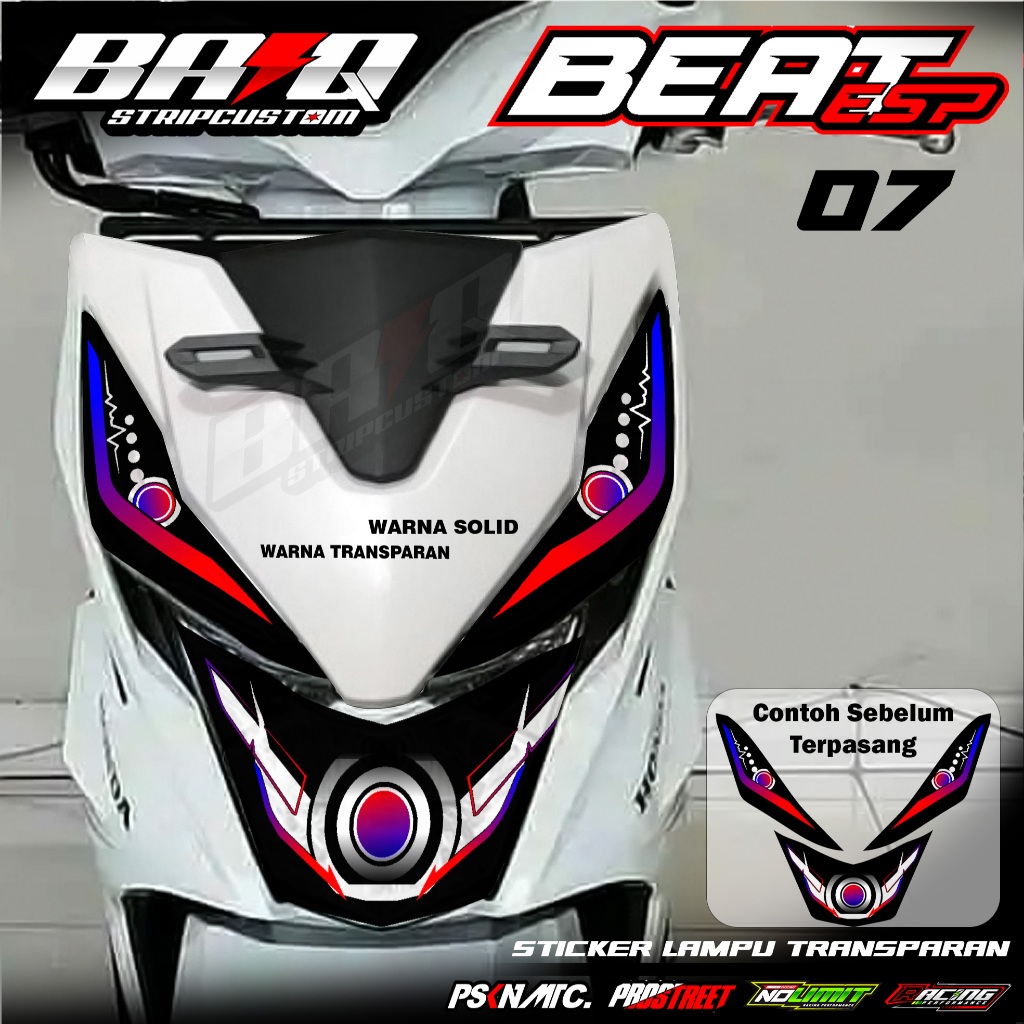 07 STICKER LAMPU ALIS DEPAN BEAT ESP - STICKER LAMPU ALIS DEPAN BEAT ESP MOTIF TECHNO